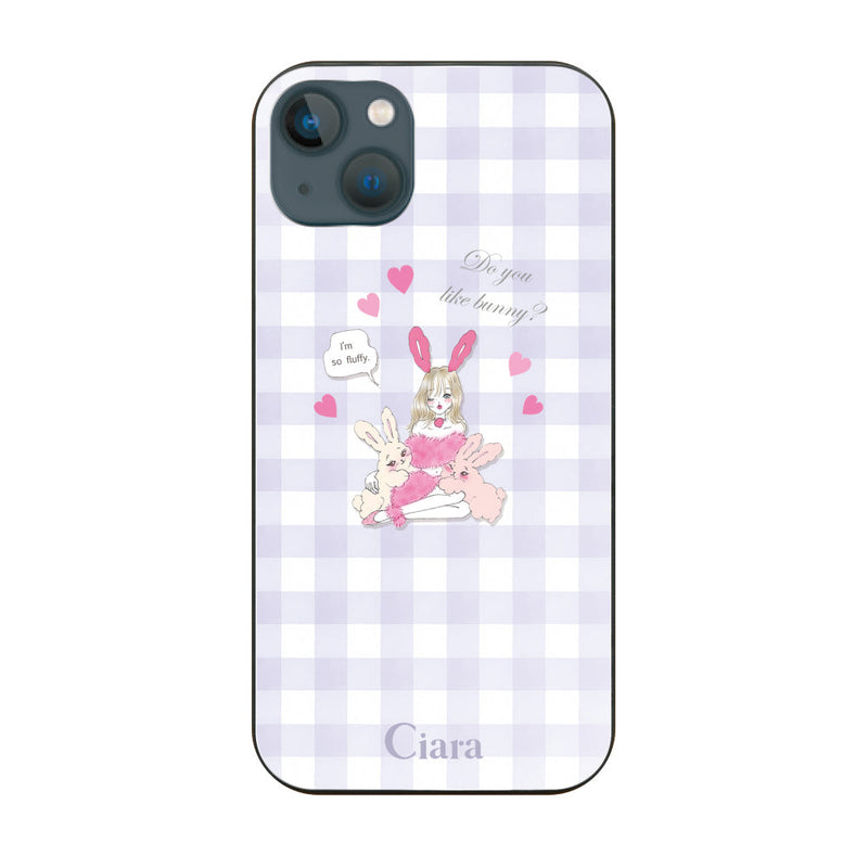 iPhoneケース ガラス 強化ガラスケース バニーアンドガール