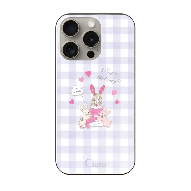 iPhoneケース ガラス 強化ガラスケース バニーアンドガール