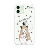 iPhone12mini ハイブリッド クリアケース ブラックキャットガール クリア