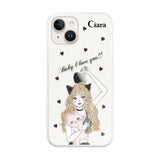 iPhone14 ハイブリッド クリアケース ブラックキャットガール クリア