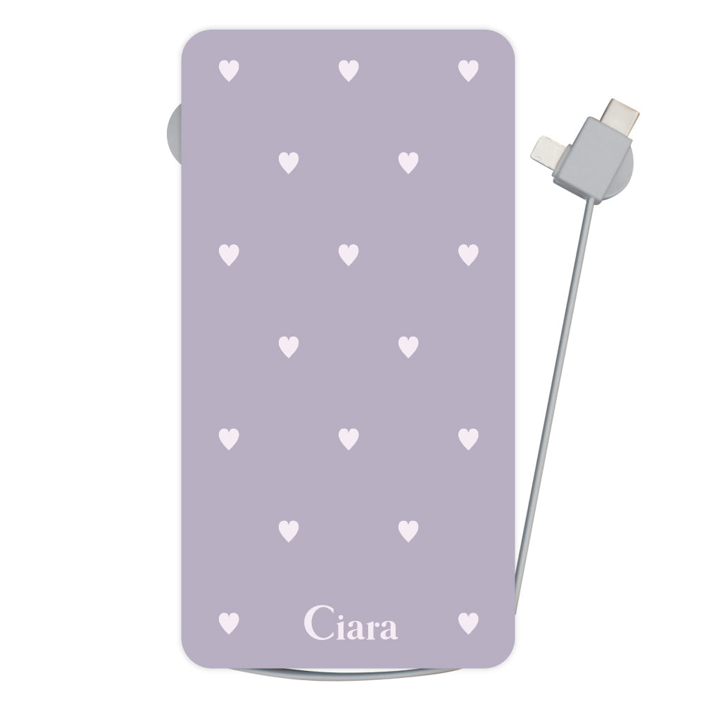 【ワイヤレス充電器】 モバイルバッテリー Sweet HEART(スウィートハート) | スマホケース/アクセサリーCiara(シアラ) Purple / 5000mAh