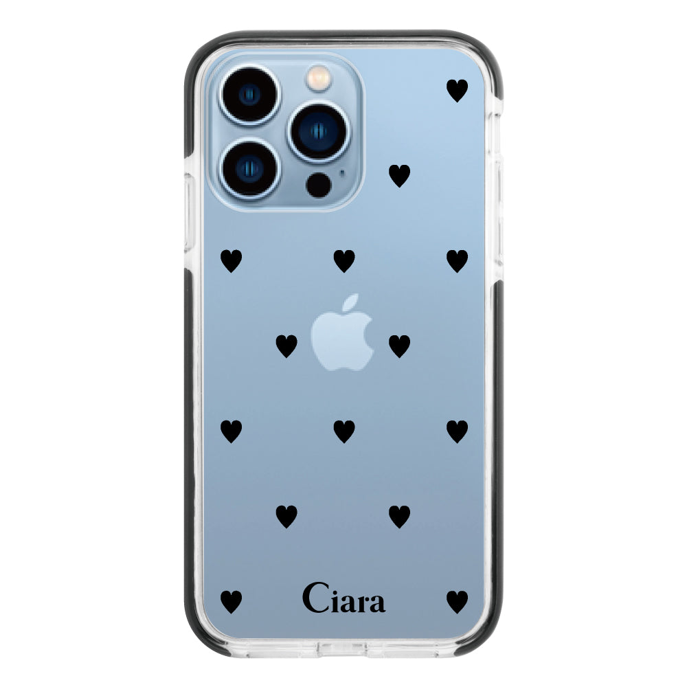 iPhoneケース クッションバンパー 耐衝撃クリアケース スウィートハート