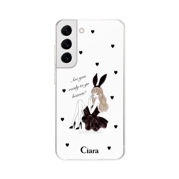 pinkygirl2ケース iPhoneケース】 ストラップ BLACK BUNNY(ブラックバニー
