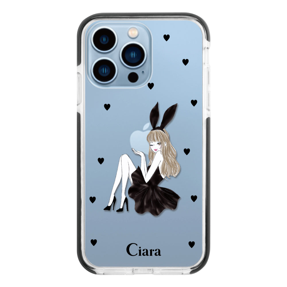 iPhoneケース】 クッションバンパー BLACK BUNNY(ブラックバニー 