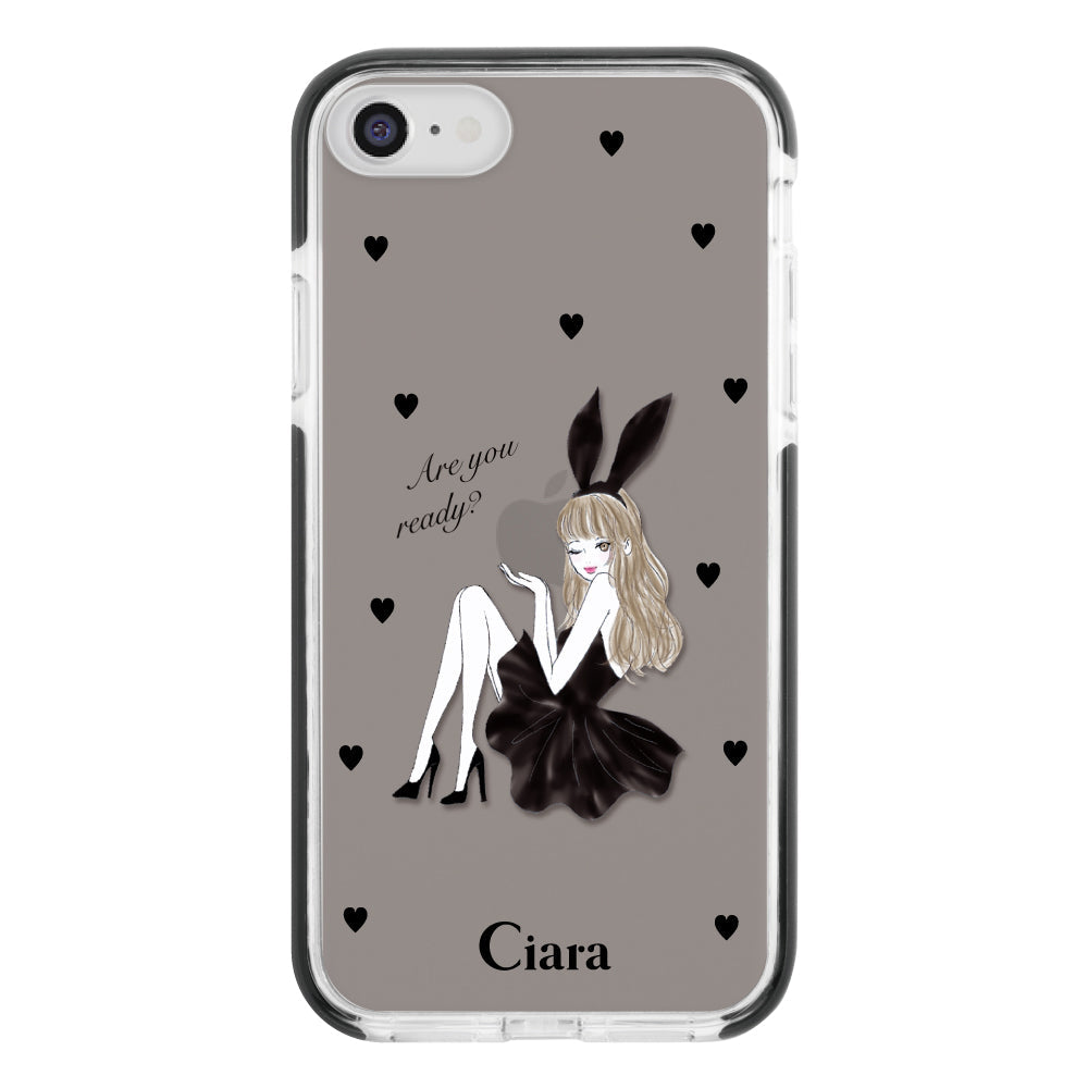 iPhoneケース】 クッションバンパー BLACK BUNNY(ブラックバニー 