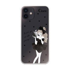 iPhoneXR ハイブリッド クリアケース ブラックリボン クリア