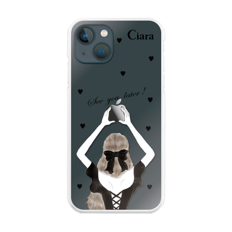 iPhoneケース ハイブリッド クリアケース ブラックバックショット