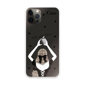 iPhoneX/XS ハイブリッド クリアケース ブラックバックショット クリア