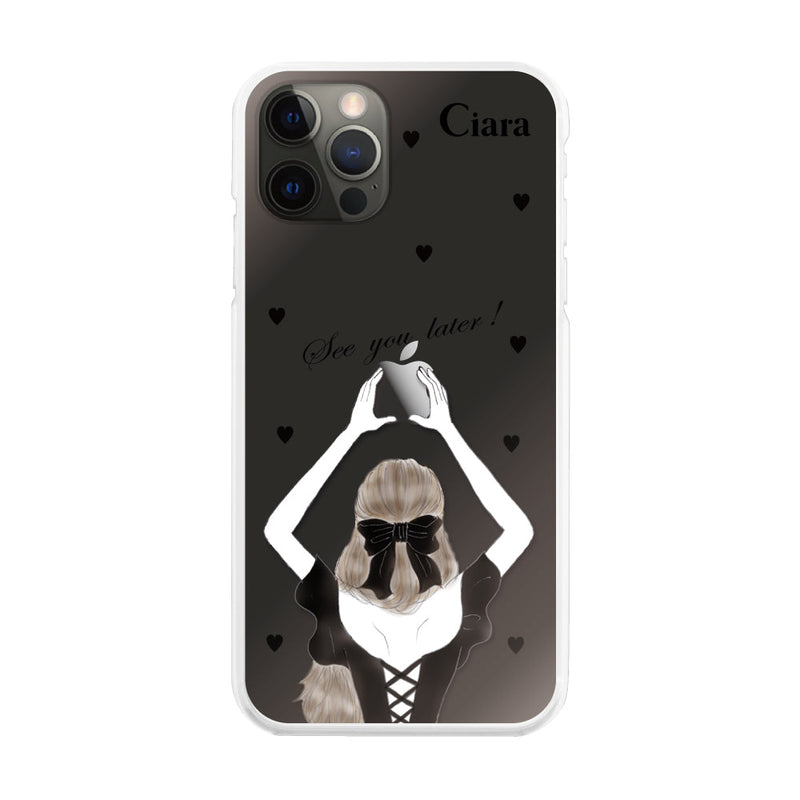 iPhoneケース ハイブリッド クリアケース ブラックバックショット