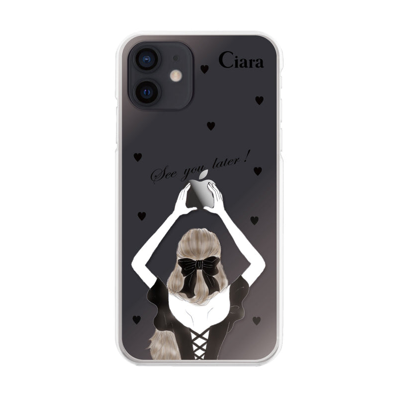 iPhoneケース ハイブリッド クリアケース ブラックバックショット