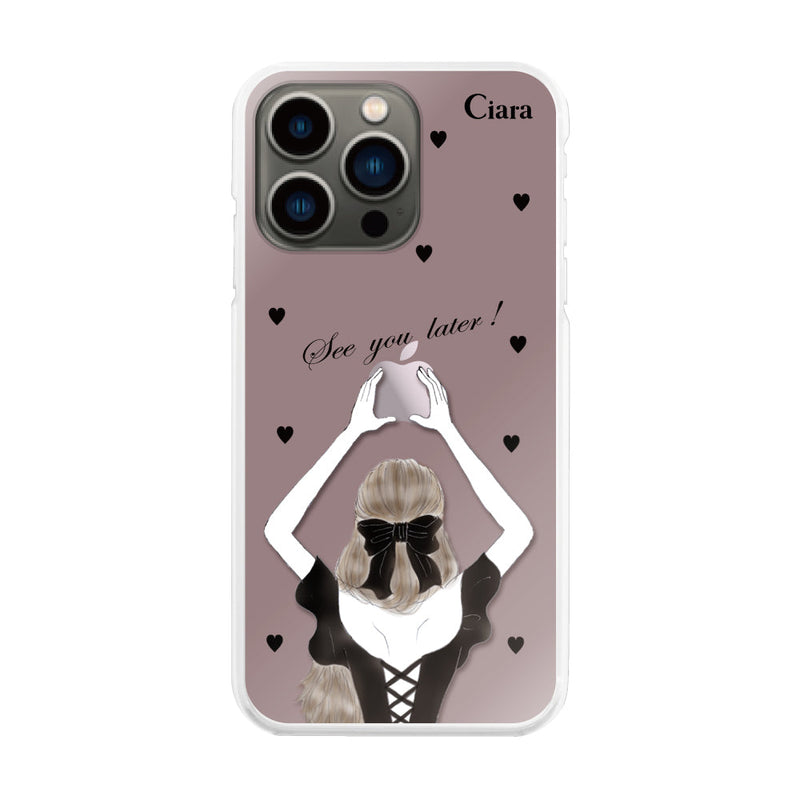 iPhoneケース ハイブリッド クリアケース ブラックバックショット