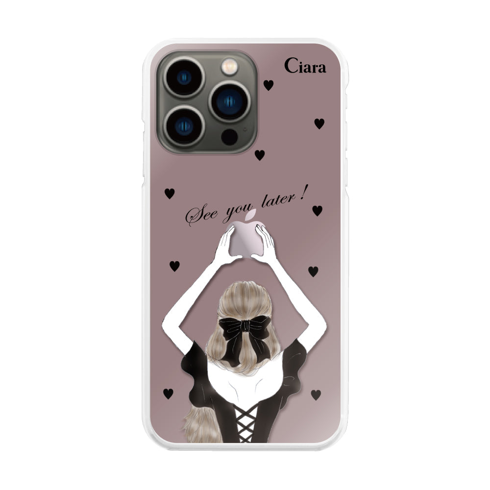 iPhoneケース ハイブリッド クリアケース ブラックバックショット