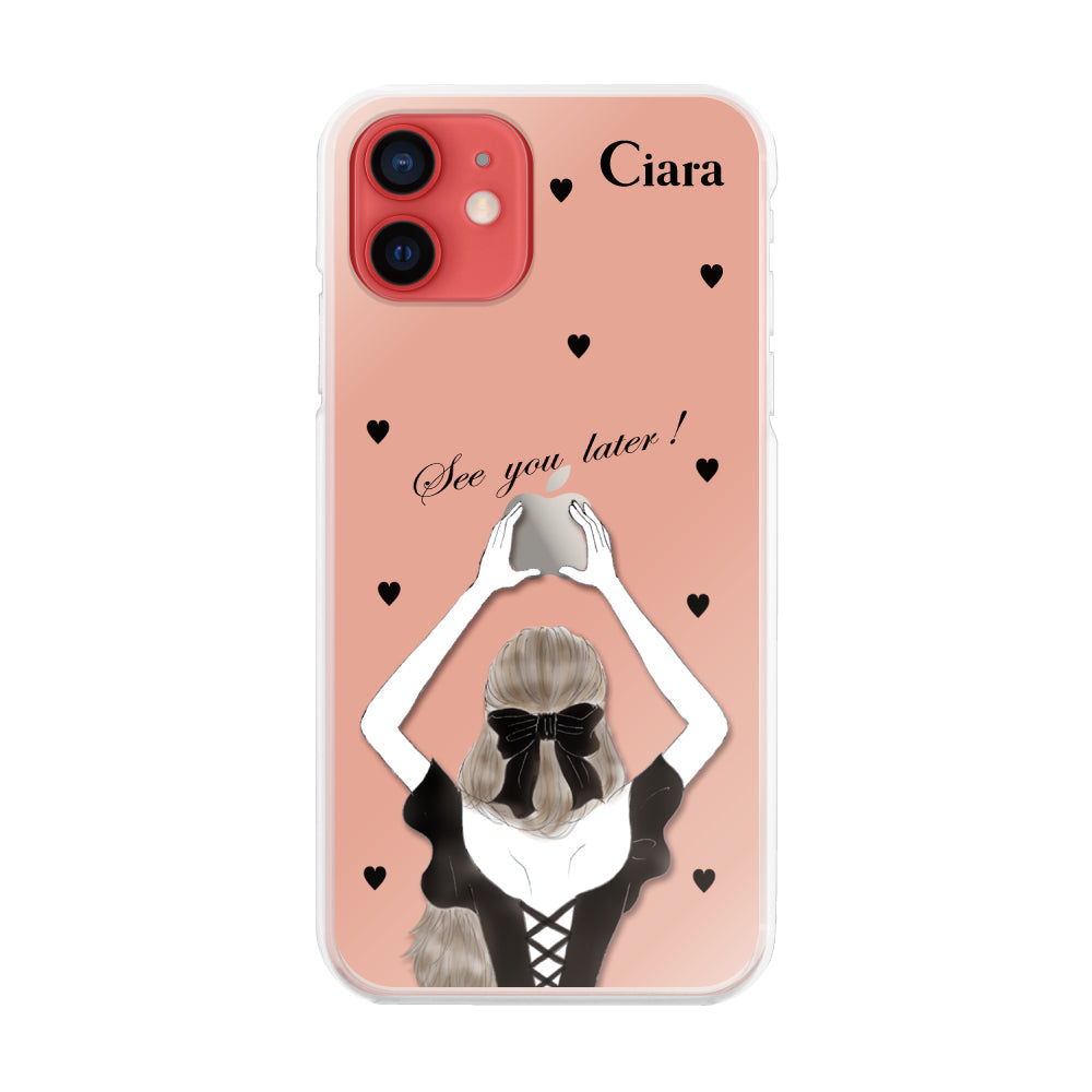 iPhoneケース ハイブリッド クリアケース ブラックバックショット