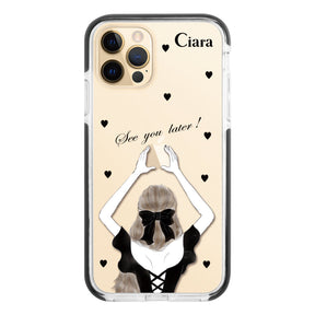 iPhoneケース クッションバンパー 耐衝撃クリアケース ブラックバックショット