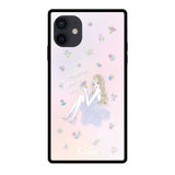iPhoneXRケース スクエア 強化ガラスケース ラベンダーガール パステル