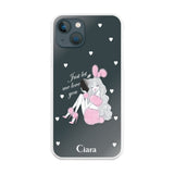 iPhone13mini ハイブリッド クリアケース ピンクバニー クリア