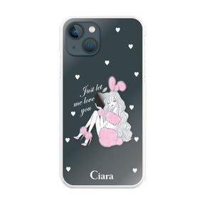 iPhone13mini ハイブリッド クリアケース ピンクバニー クリア