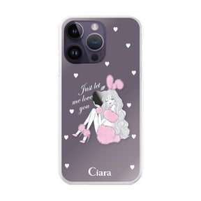 iPhone14ProMax ハイブリッド クリアケース ピンクバニー クリア