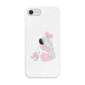iPhoneSE2/SE3 ハイブリッド クリアケース ピンクバニー クリア