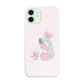 iPhone12mini ハイブリッド クリアケース ピンクバニー ピンク