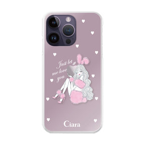 iPhone14ProMax ハイブリッド クリアケース ピンクバニー ピンク
