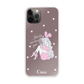 iPhoneX/XS ハイブリッド クリアケース ピンクバニー ピンク