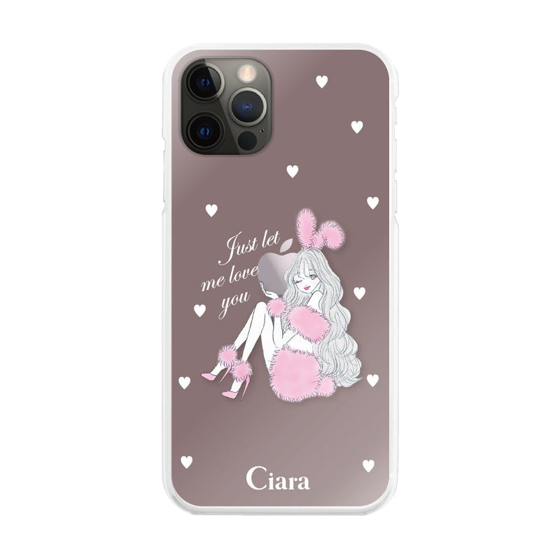 iPhoneケース ハイブリッド クリアケース ピンクバニー