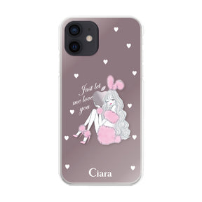 iPhoneXR ハイブリッド クリアケース ピンクバニー ピンク
