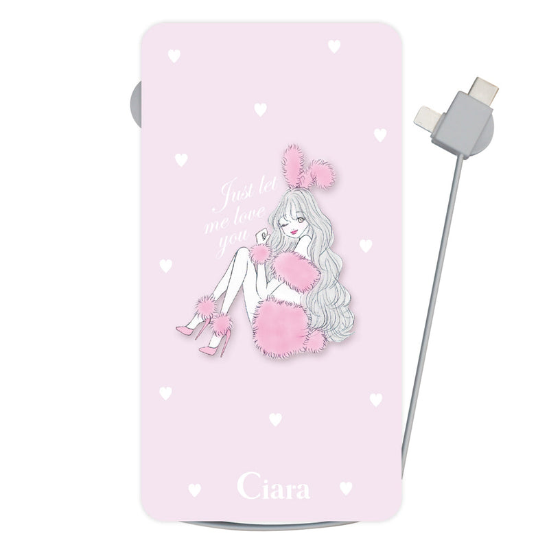 ワイヤレス充電器  モバイルバッテリー ピンクバニー