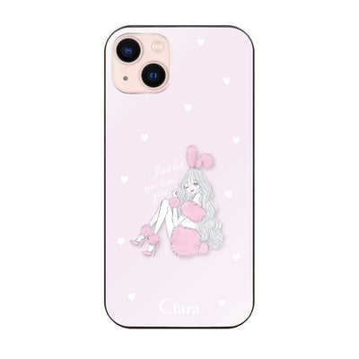 iPhoneケース ガラス 強化ガラスケース ピンクバニー