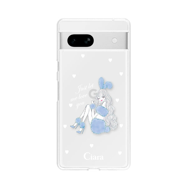 デコラージュ  スマホカバー  Campanula GooglePixel6aケース】 クリア LAVENDER BLACK GIRL(ラベンダー