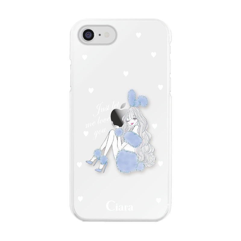 iPhoneケース ハイブリッド クリアケース ブルーバニー