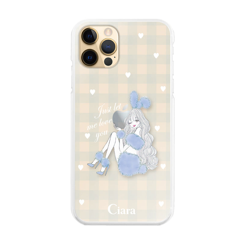 iPhoneケース ハイブリッド クリアケース ブルーバニー
