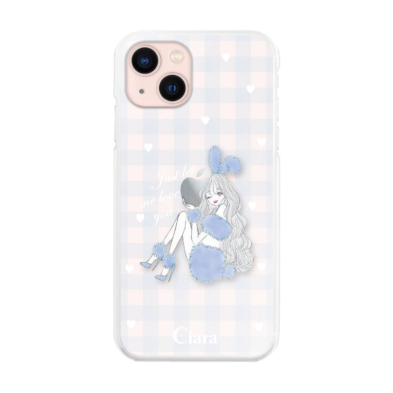 iPhoneケース ハイブリッド クリアケース ブルーバニー