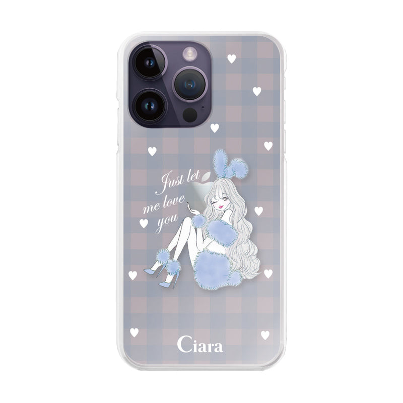 iPhoneケース ハイブリッド クリアケース ブルーバニー
