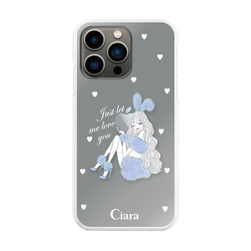 iPhoneケース ハイブリッド クリアケース ブルーバニー