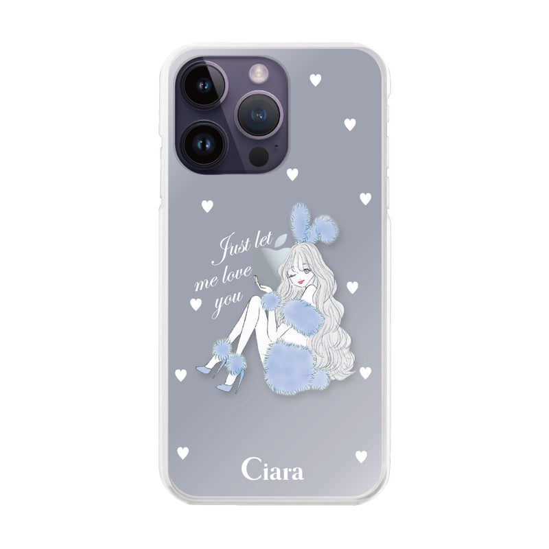 iPhoneケース ハイブリッド クリアケース ブルーバニー