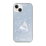 iPhone14 ガラス 強化ガラスケース ブルーバニー ブルー