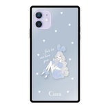 iPhone12/12Proケース スクエア 強化ガラスケース ブルーバニー ブルー