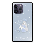 iPhone14ProMaxケース スクエア 強化ガラスケース ブルーバニー ブルー