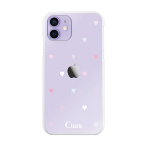 iPhone12/12Pro ハイブリッド クリアケース パステルハート パステル