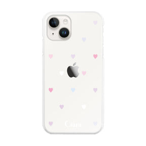 iPhone14 ハイブリッド クリアケース パステルハート パステル