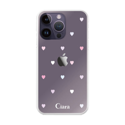 iPhoneケース ハイブリッド クリアケース パステルハート