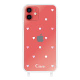 iPhone11 ストラップクリアケース パステルハート パステル