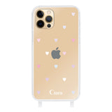 iPhone11Pro ストラップクリアケース パステルハート パステル