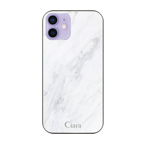 iPhone12/12Pro ガラス 強化ガラスケース マーブル ホワイト
