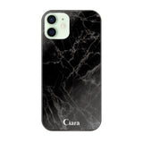 iPhone12mini ガラス 強化ガラスケース マーブル ブラック