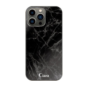 iPhone13Pro ガラス 強化ガラスケース マーブル ブラック