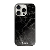 iPhone15ProMax ガラス 強化ガラスケース マーブル ブラック