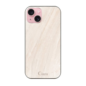 iPhone15 ガラス 強化ガラスケース マーブル ベージュ